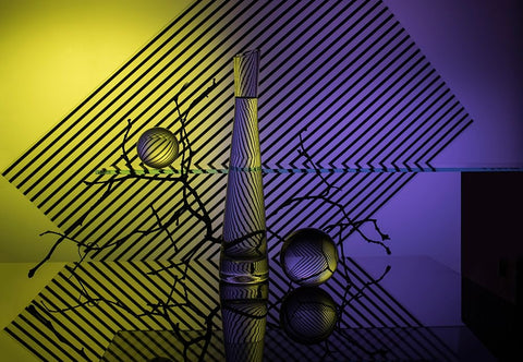 From The Series Qexperiments With Glassq White Modern Wood Framed Art Print with Double Matting by Popov, Evgeniy