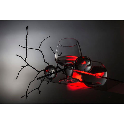 From The Series Qexperiments With Glassq White Modern Wood Framed Art Print by Popov, Evgeniy