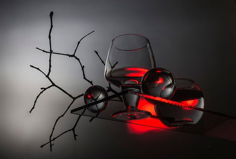 From The Series Qexperiments With Glassq White Modern Wood Framed Art Print with Double Matting by Popov, Evgeniy