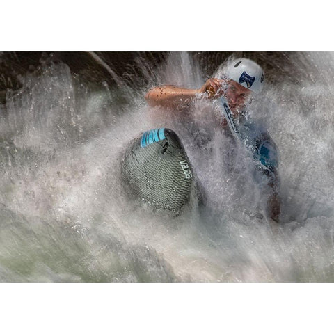 Fighting Rapids White Modern Wood Framed Art Print by Malovrh, Milan