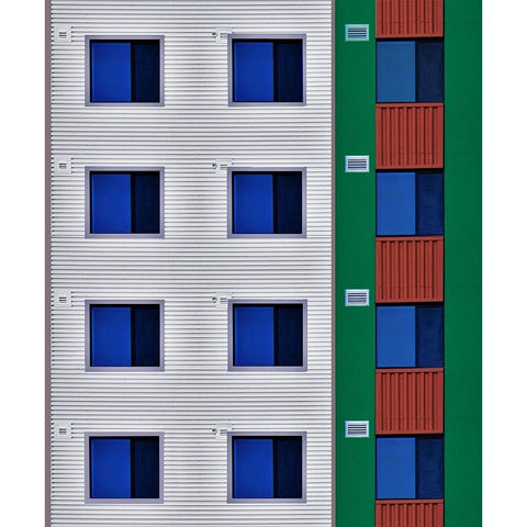 Facade - Downtown Los Angeles California Black Modern Wood Framed Art Print with Double Matting by Orbach, Arnon