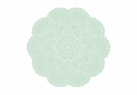 ABSTRACT GREEN MANDALA White Modern Wood Framed Art Print with Double Matting by 1x Studio II