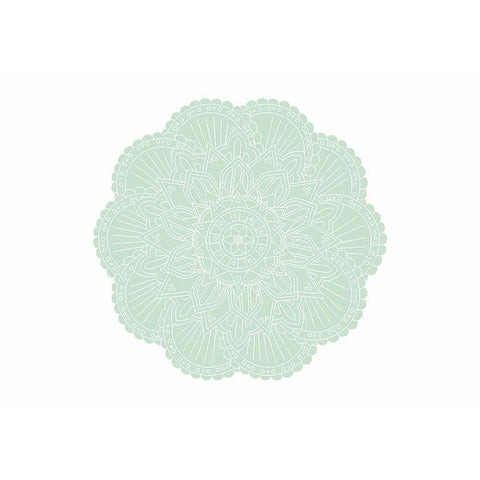 ABSTRACT GREEN MANDALA White Modern Wood Framed Art Print by 1x Studio II