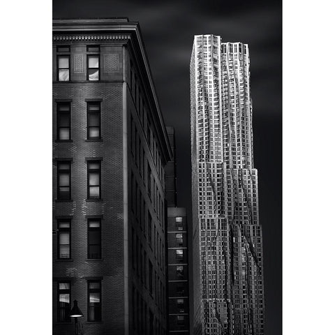 New York Streets Black Modern Wood Framed Art Print with Double Matting by Garcia, Helena