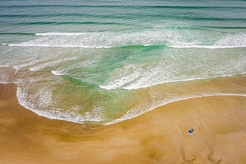 Wave Anticipation White Modern Wood Framed Art Print with Double Matting by Esposito, Ed