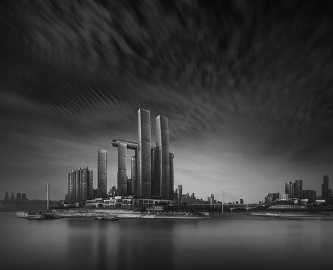 Full Sail White Modern Wood Framed Art Print with Double Matting by Wang, Alvin