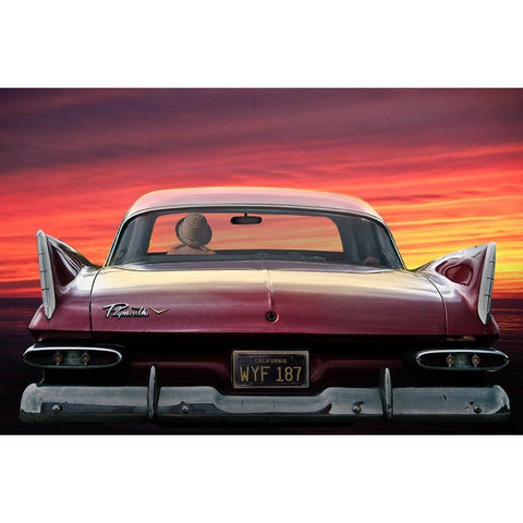 PLYMOUTH SAVOY White Modern Wood Framed Art Print by Butterworth, Larry