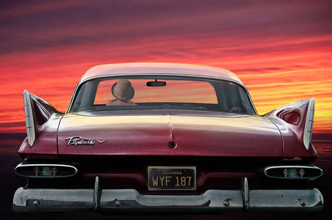 PLYMOUTH SAVOY White Modern Wood Framed Art Print with Double Matting by Butterworth, Larry