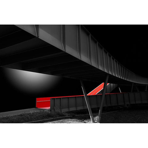 The Red Slide Black Modern Wood Framed Art Print by Weber, Roland