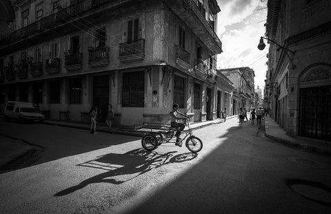 A piece of life in Cuba White Modern Wood Framed Art Print with Double Matting by Li Wp, Allan