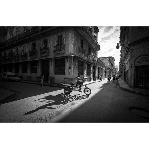 A piece of life in Cuba Black Modern Wood Framed Art Print with Double Matting by Li Wp, Allan