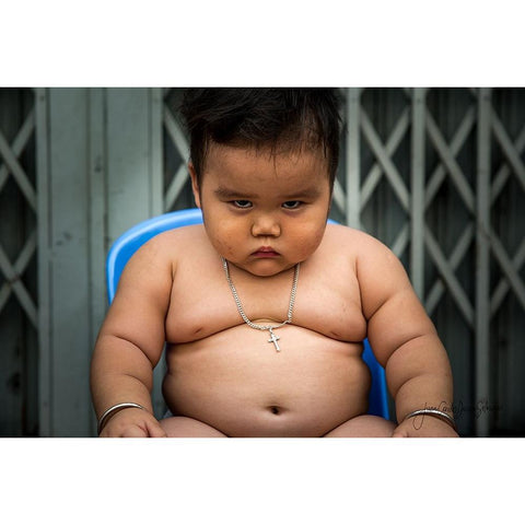 Angry Gold Ornate Wood Framed Art Print with Double Matting by Carlos Duran, Juan