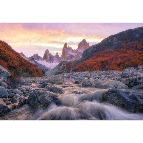 Autumn In Fitz Roy White Modern Wood Framed Art Print by G, May