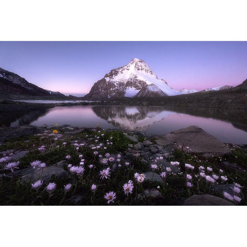 Dawn Black Modern Wood Framed Art Print with Double Matting by Hao, Damon