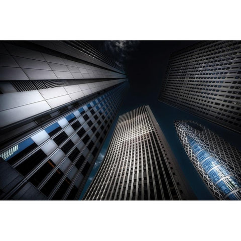 Shinjuku-4 Black Modern Wood Framed Art Print by Suzuki, Daiki