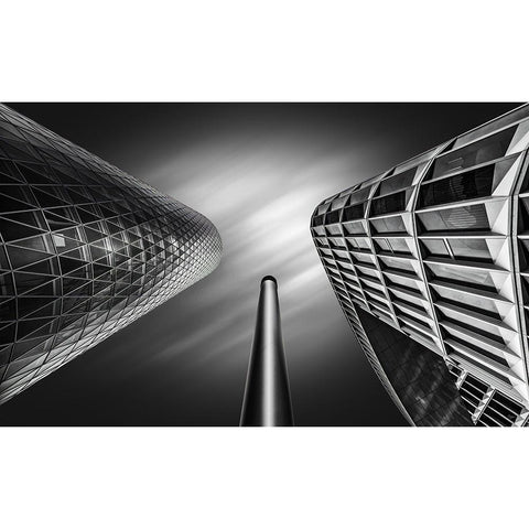 Searching The Light Black Modern Wood Framed Art Print with Double Matting by Figueras, Antoni