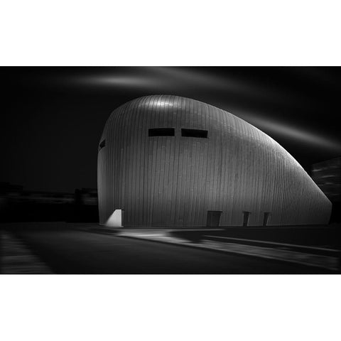 Almere Casino White Modern Wood Framed Art Print by Ogier, Maurice