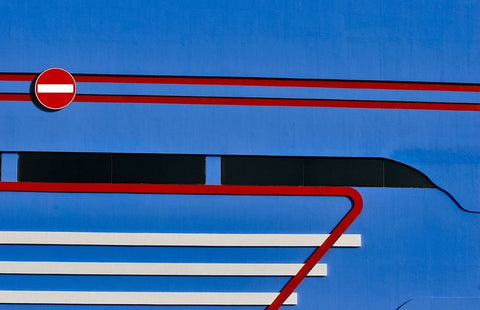 No Entry White Modern Wood Framed Art Print with Double Matting by Alsharif, Yahia