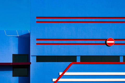 No Entry 02 White Modern Wood Framed Art Print with Double Matting by Alsharif, Yahia