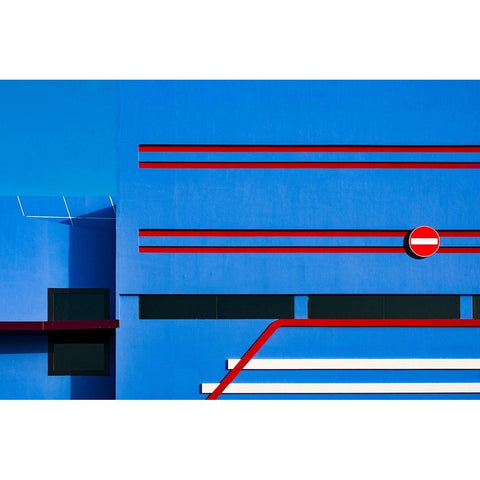 No Entry 02 White Modern Wood Framed Art Print by Alsharif, Yahia