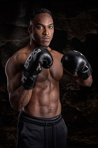 Boxing Black Ornate Wood Framed Art Print with Double Matting by Slotboom, Jan