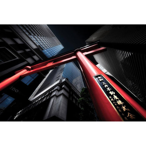 Coredo-2 Black Modern Wood Framed Art Print with Double Matting by Suzuki, Daiki