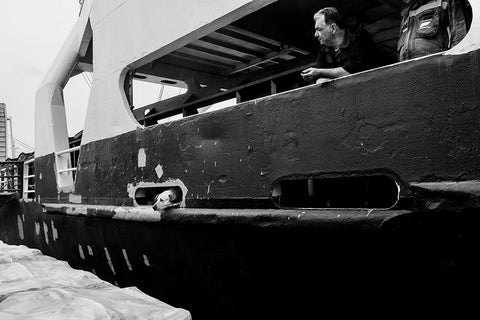 Roro Michalis White Modern Wood Framed Art Print with Double Matting by Koulouridis, George