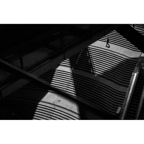 Cast A Shadow Black Modern Wood Framed Art Print with Double Matting by Hata, Satoshi