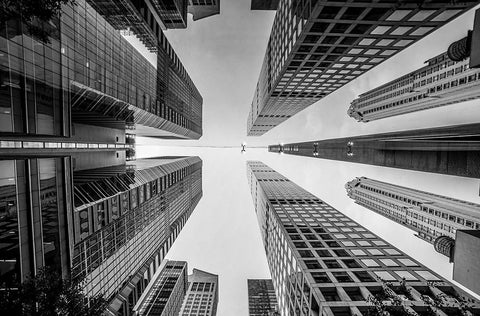 Things Are Looking Up White Modern Wood Framed Art Print with Double Matting by R. Veizaga, Christopher