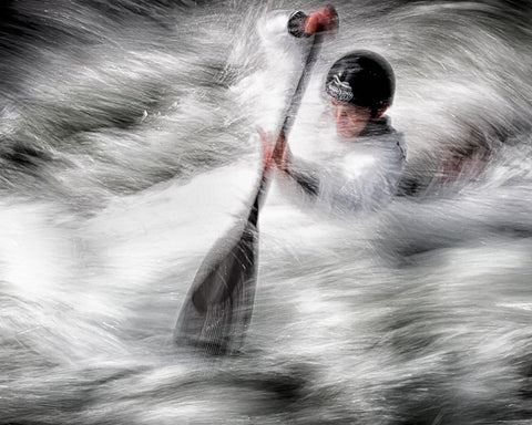 Wild Water White Modern Wood Framed Art Print with Double Matting by Ignac, Dusan