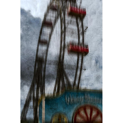 luna park 2 White Modern Wood Framed Art Print by Franchini, Roberto