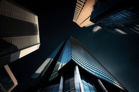 Shiodome-5 Black Ornate Wood Framed Art Print with Double Matting by Suzuki, Daiki