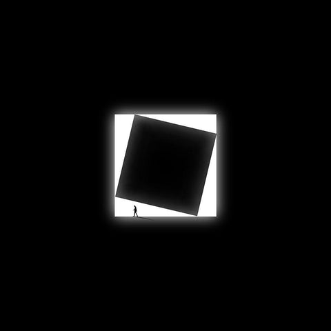 Cube Black Modern Wood Framed Art Print with Double Matting by Malijani, Hadi