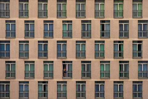 Cells Black Ornate Wood Framed Art Print with Double Matting by Kravanja, Jure