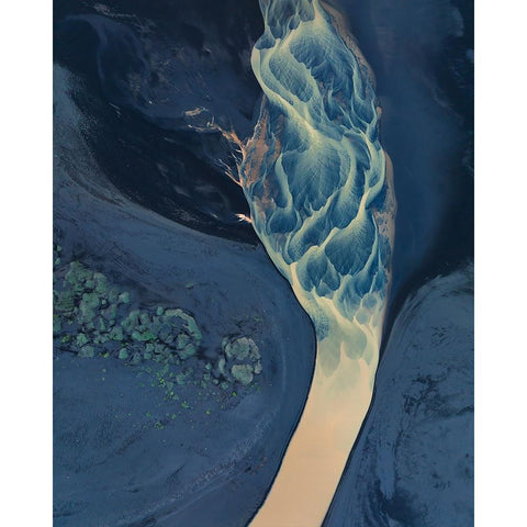 Section Of A Stream White Modern Wood Framed Art Print by Dou, Shenshen