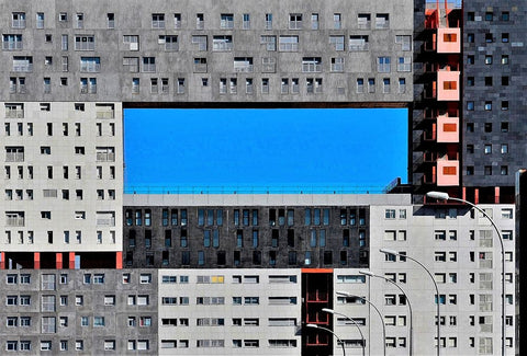 Architecture - Madrid Spain White Modern Wood Framed Art Print with Double Matting by Orbach, Arnon