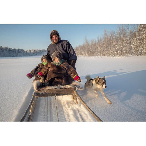 Family Trip Gold Ornate Wood Framed Art Print with Double Matting by Rebro, Marcel