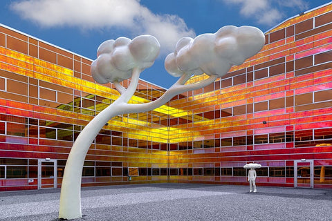 Clouds In- And Outside White Modern Wood Framed Art Print with Double Matting by Luycx, Theo