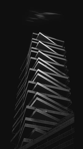 Zigzag Black Ornate Wood Framed Art Print with Double Matting by And Hongchao, Gu