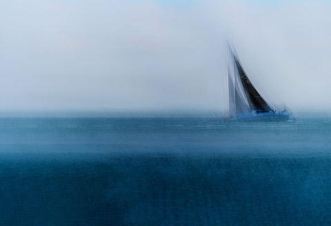 Balance White Modern Wood Framed Art Print with Double Matting by Malovrh, Milan