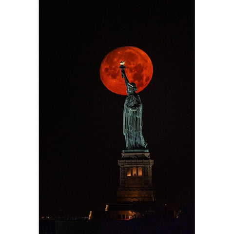 2022 july buck moon Black Modern Wood Framed Art Print by J Rao, Jenny