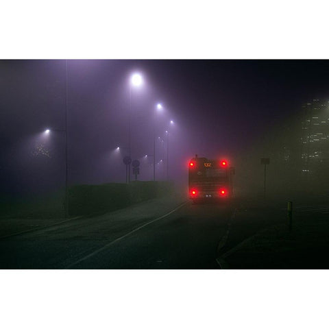 Hinterland Black Modern Wood Framed Art Print with Double Matting by Di Bello, Andrea