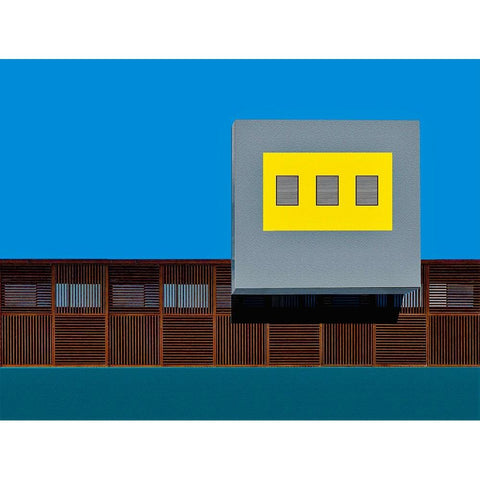 Facade Black Modern Wood Framed Art Print with Double Matting by Orbach, Arnon