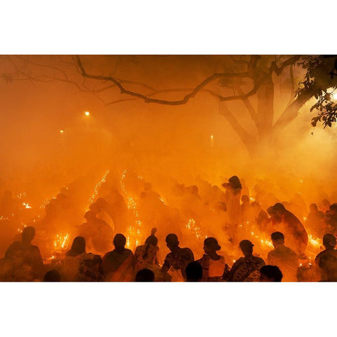 The Smoke In Rakher Upobash. Black Modern Wood Framed Art Print with Double Matting by Arifuzzaman, Md.