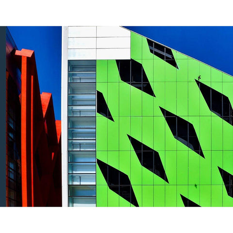 Facade - Burgos Spain Black Modern Wood Framed Art Print with Double Matting by Orbach, Arnon