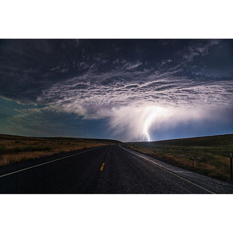 Lightning Dancing White Modern Wood Framed Art Print by Ren, Chuanxu
