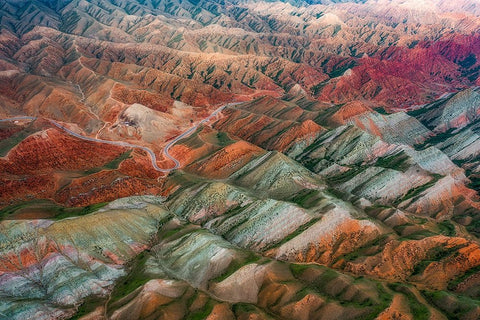 AcÂƒAAndFrac12;CacAndSup1;EÂœÂž White Modern Wood Framed Art Print with Double Matting by Wang, Xiaoyang