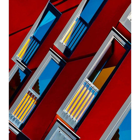 Facade - Burgos-Spain Black Modern Wood Framed Art Print with Double Matting by Orbach, Arnon