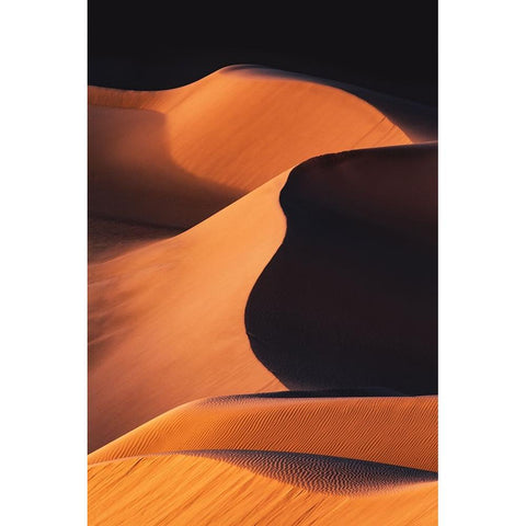 Sand Dunes under the Morning Sun Black Modern Wood Framed Art Print with Double Matting by Qiu, Jenny