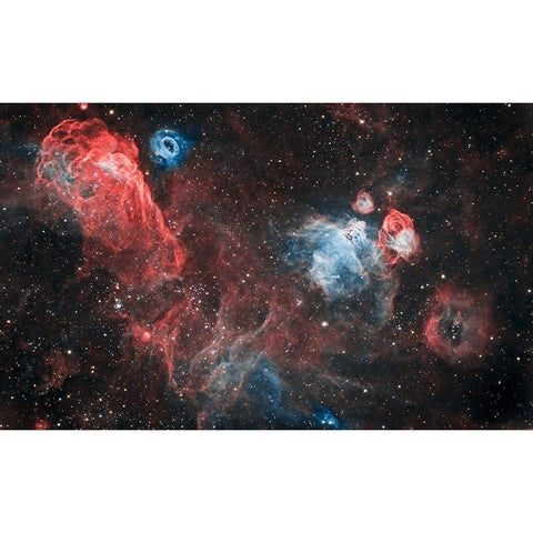 Dragon head Nebula Black Modern Wood Framed Art Print with Double Matting by Chander, Vikas